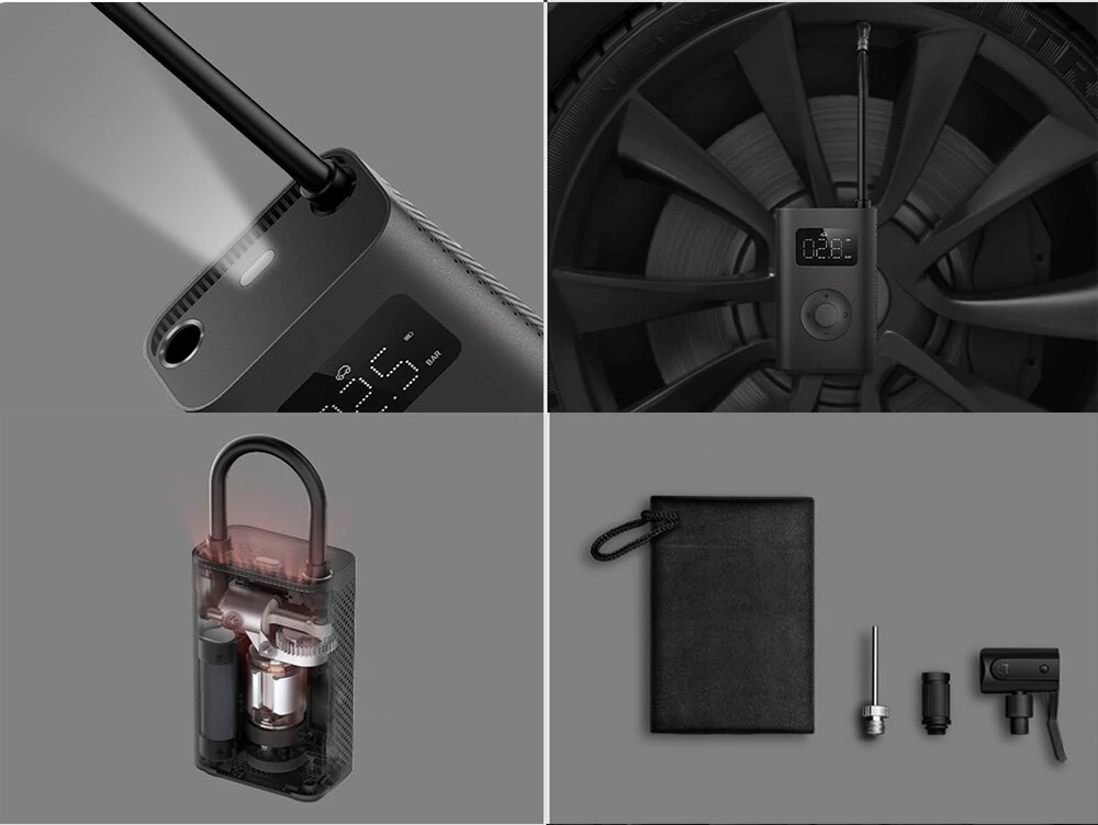 Xiaomi Mijia 150PSI Air Pump Portable Electric Air Compressor Tire Sensor Mi Inflator for Motorcycle Car Soccer — view 6