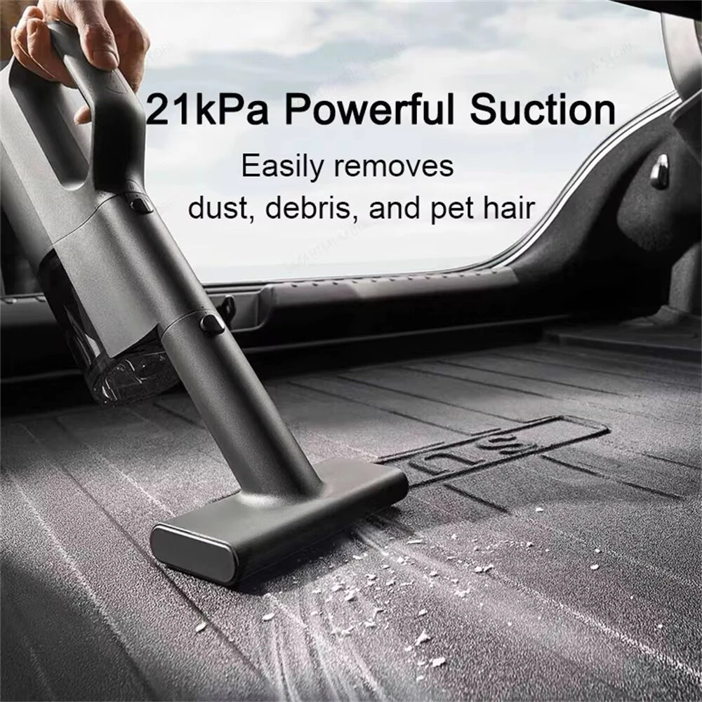 Xiaomi Mijia Car Vacuum Cleaner 21kPa Suction Brushless Motor Type-C Fast Charge 2400mAh Battery 5-Stage Filtration 150mL Dust Cup Wireless Cleaning Multiple Attachments — view 3