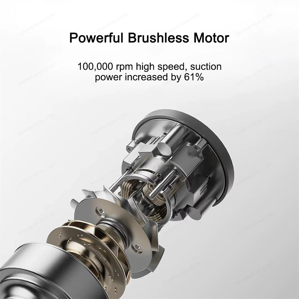 Xiaomi Mijia Car Vacuum Cleaner 21kPa Suction Brushless Motor Type-C Fast Charge 2400mAh Battery 5-Stage Filtration 150mL Dust Cup Wireless Cleaning Multiple Attachments — view 4