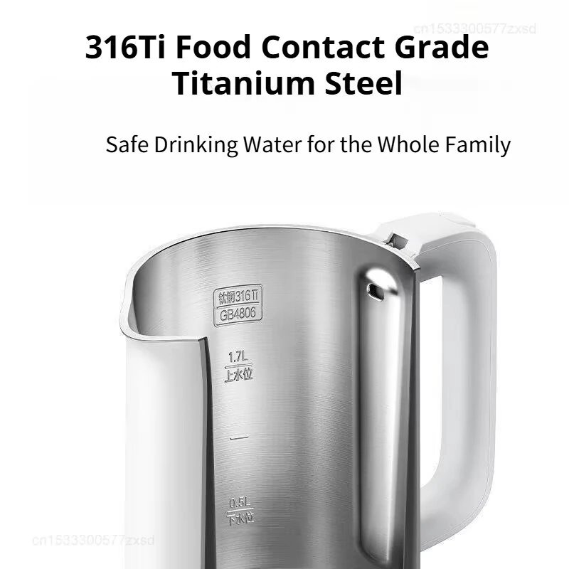 XIAOMI MIjia Constant Temperature Electric Kettle MJHWDSH05YM With One-piece Seamless Titanium Steel Inner Liner 1.7L Large Capacity 1800W Fast Heating Water Boiler — view 4