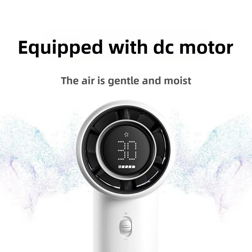 XIAOMI MIJIA Portable Handheld Fan 100 Speeds Adjustable 250m³/h Airflow 40H Ultra Runtime Low Noise Rechargeable Mini Fan with LED Display for Indoor Outdoor — view 5