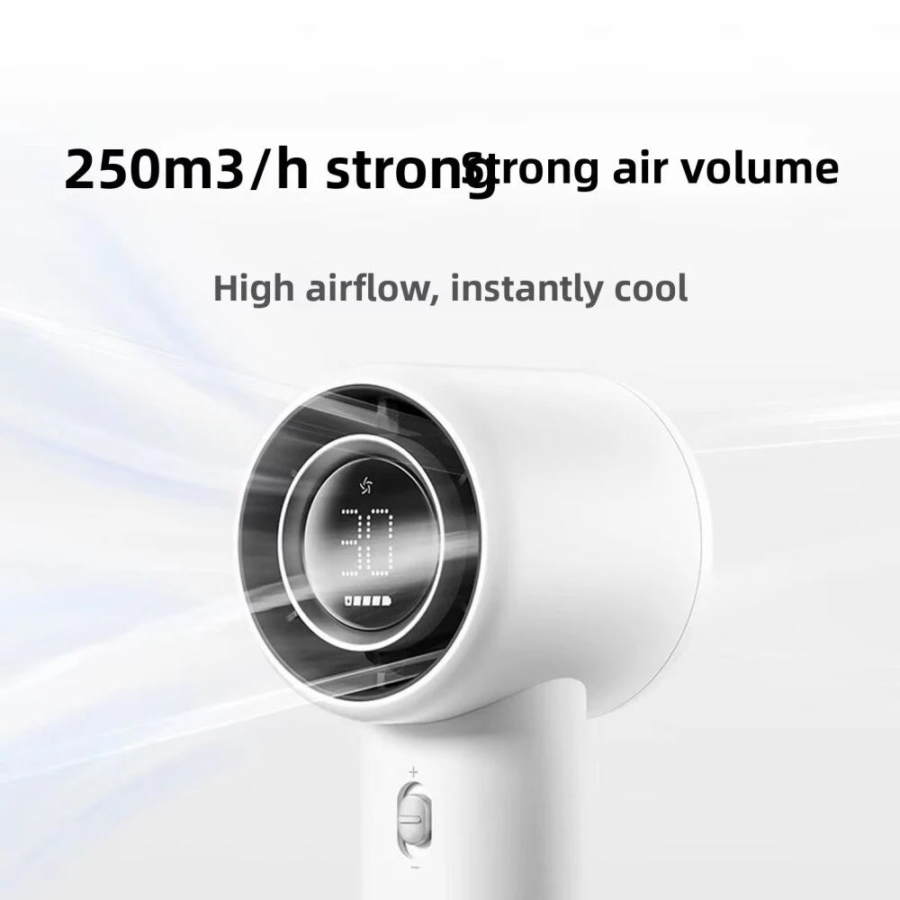 XIAOMI MIJIA Portable Handheld Fan 100 Speeds Adjustable 250m³/h Airflow 40H Ultra Runtime Low Noise Rechargeable Mini Fan with LED Display for Indoor Outdoor — view 6
