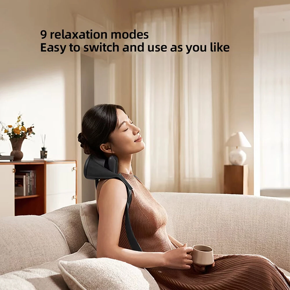 XIAOMI Mijia Smart Neck & Shoulder Massager Rechargeable with Heat Therapy 9 Modes APP Control & NFC Deep Tissue Kneading — view 4