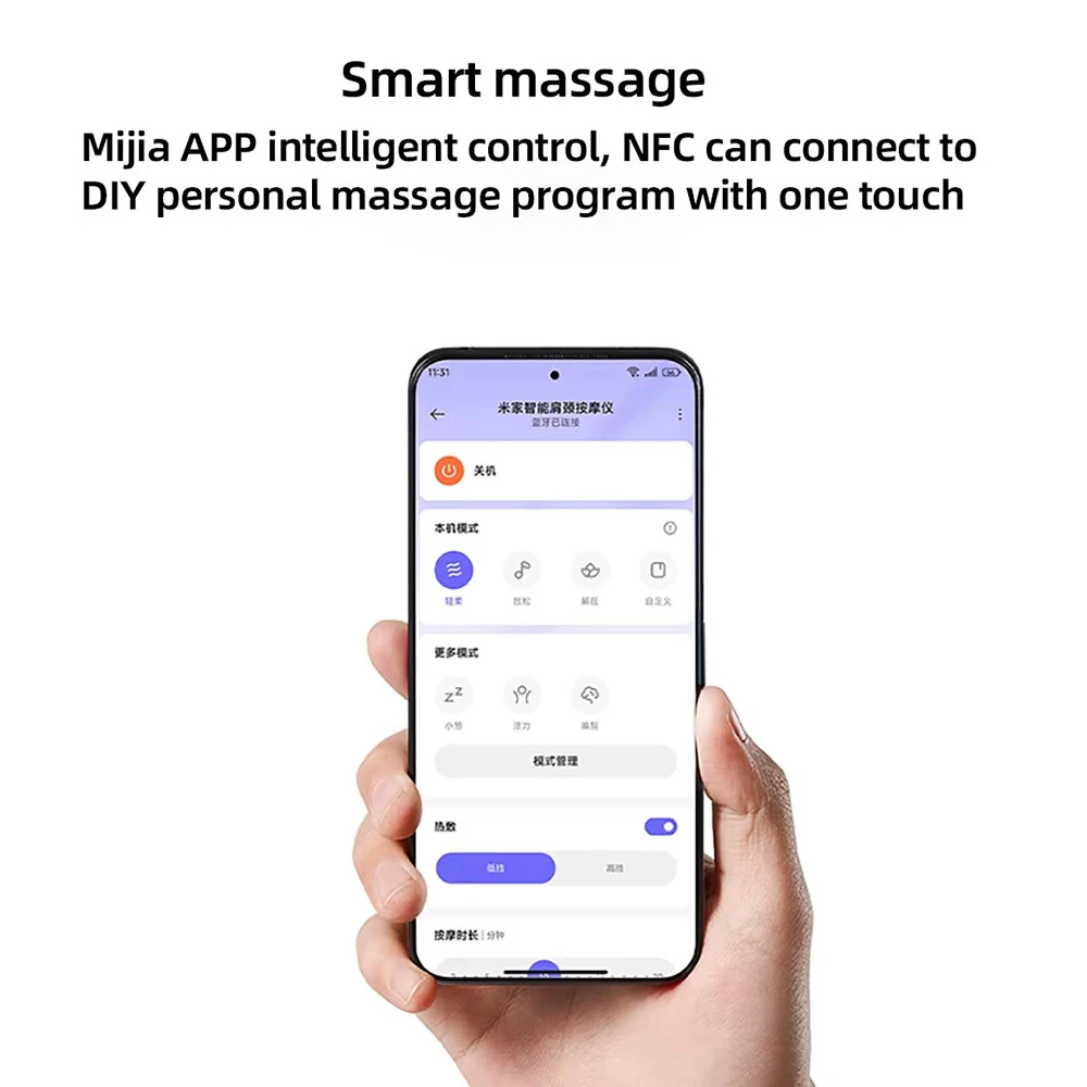 XIAOMI Mijia Smart Neck & Shoulder Massager Rechargeable with Heat Therapy 9 Modes APP Control & NFC Deep Tissue Kneading — view 7