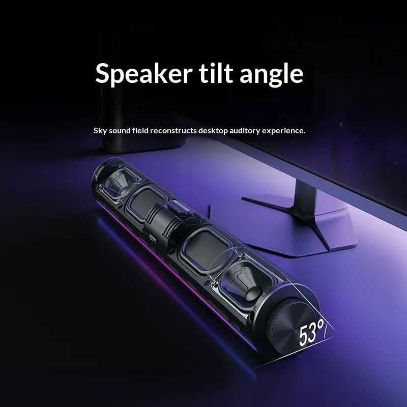 XIAOMI REDMI 20W Computer Speaker Wired bluetooth Soundbar with Side Multifunctional Knob Powerful Quad Drivers CGEC Certificated DSP Technology RGB Light Support USB AUX Playback USB Wired Desktop Soundbar — view 4
