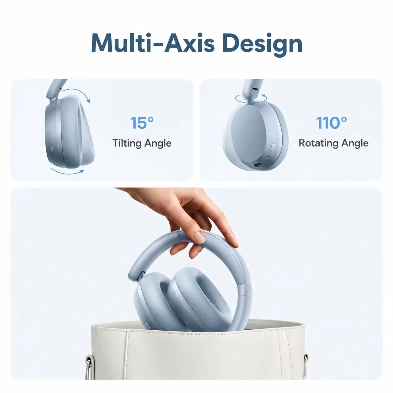 XIAOMI Redmi ANC Headset Wireless bluetooth 5.4 Headphone 42dB Active Noise Cancelling Tri-mic AI Call noise Reduction 40mm Ultra-large Titanium Dynamic Driver 72H Playback Support HyperOS Smart Connect Over-ear Sport Headphones — view 4