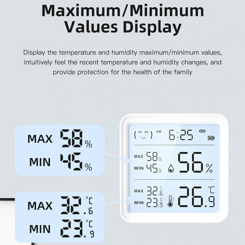 Xiaomi Smart Wireless Temperature Humidity Sensor with Advanced Bluetooth/WiFi Technology Adjustable Modes Low Power Consumption Ideal for Remote Home Monitoring and Smart Home Automation — view 8