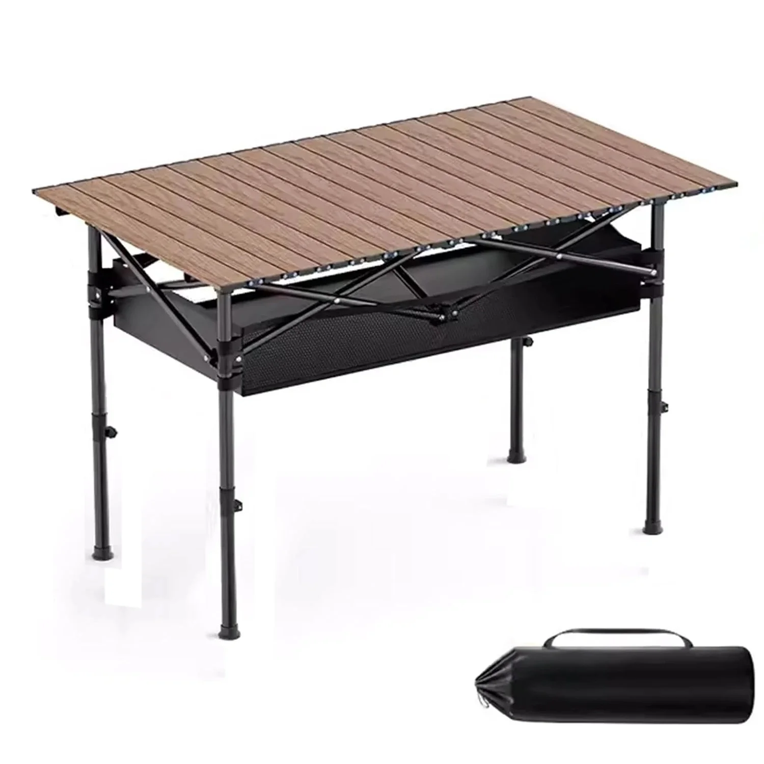 Xmund 120*55cm Outdoor Picnic Table with Net Pockets, Portable Egg Roll Table With Easy Carrying Bag Lightweight For Self-Driving Trips Egg Roll Long Table Portable Camping Folding Desk — view 7