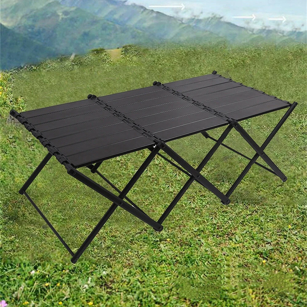 Xmund 2-in-1 Ultra-Light Outdoor Folding Shelves and Tables Camping Portable Multi Layer Shelves Table Picnic Supplies Equipment Storage  for Outdoor Camping, Picnics, BBQs — view 6
