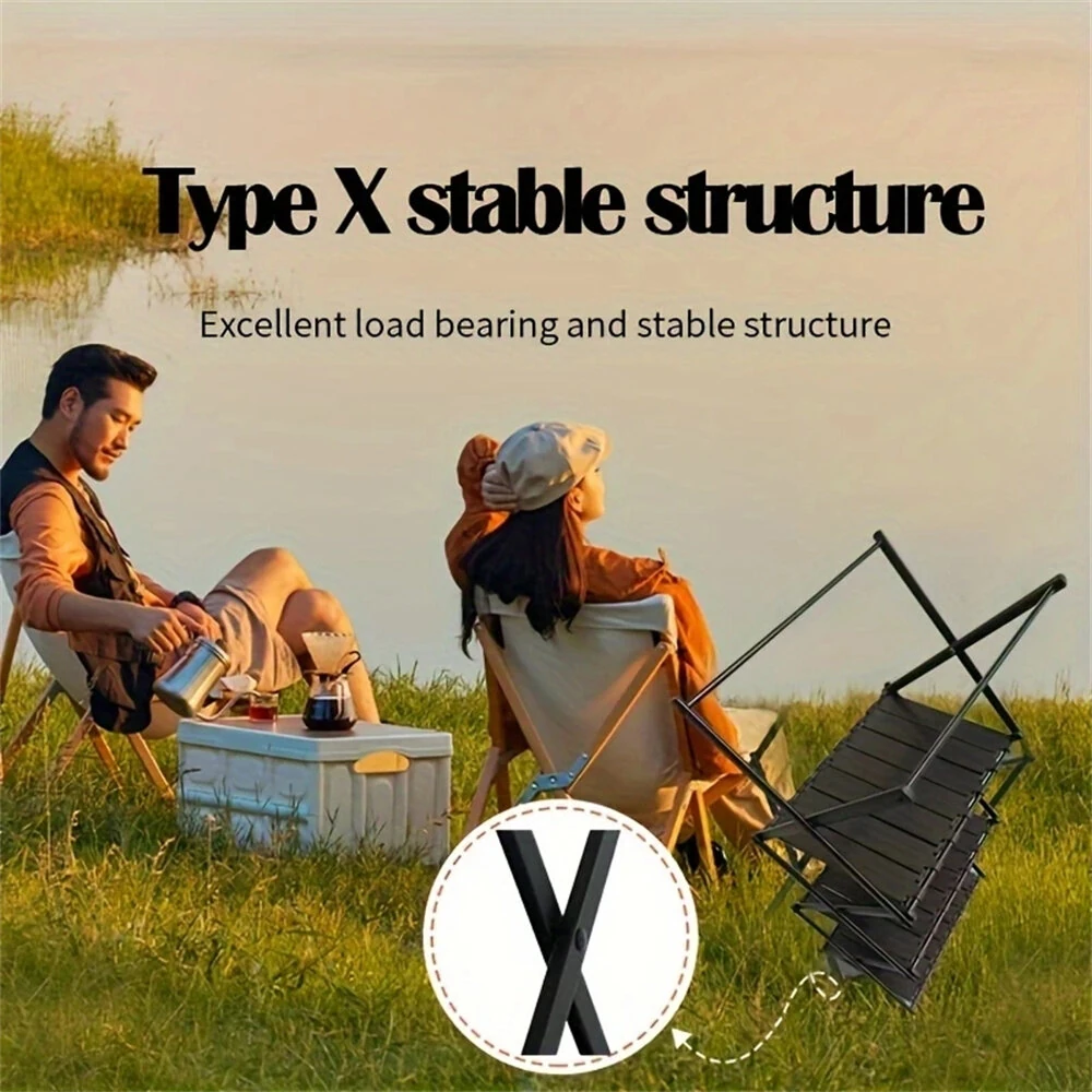 Xmund 2-in-1 Ultra-Light Outdoor Folding Shelves and Tables Camping Portable Multi Layer Shelves Table Picnic Supplies Equipment Storage  for Outdoor Camping, Picnics, BBQs — view 8