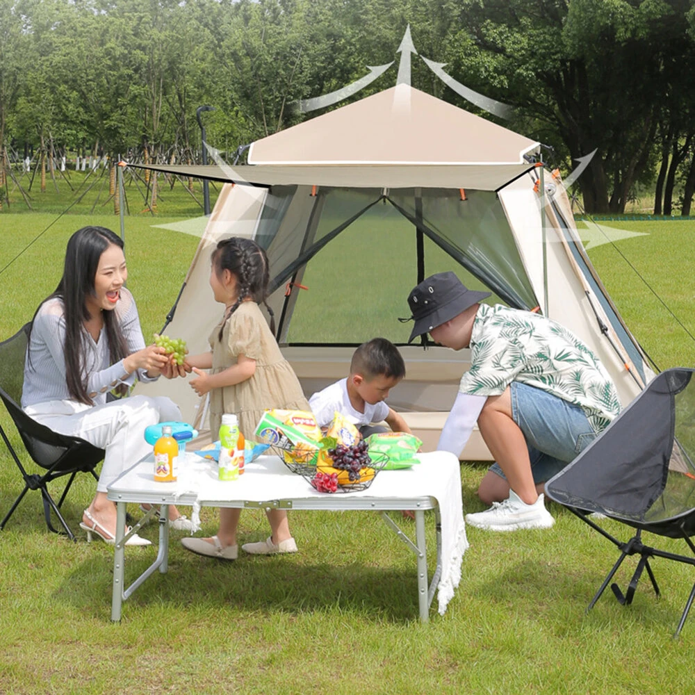 Xmund 3-4 Person Portable Fully Automatic Quick Opening Tent Outdoor Camping Thickening Foldable Tent Beach Park Folding Oxford Waterproof Tent — view 2