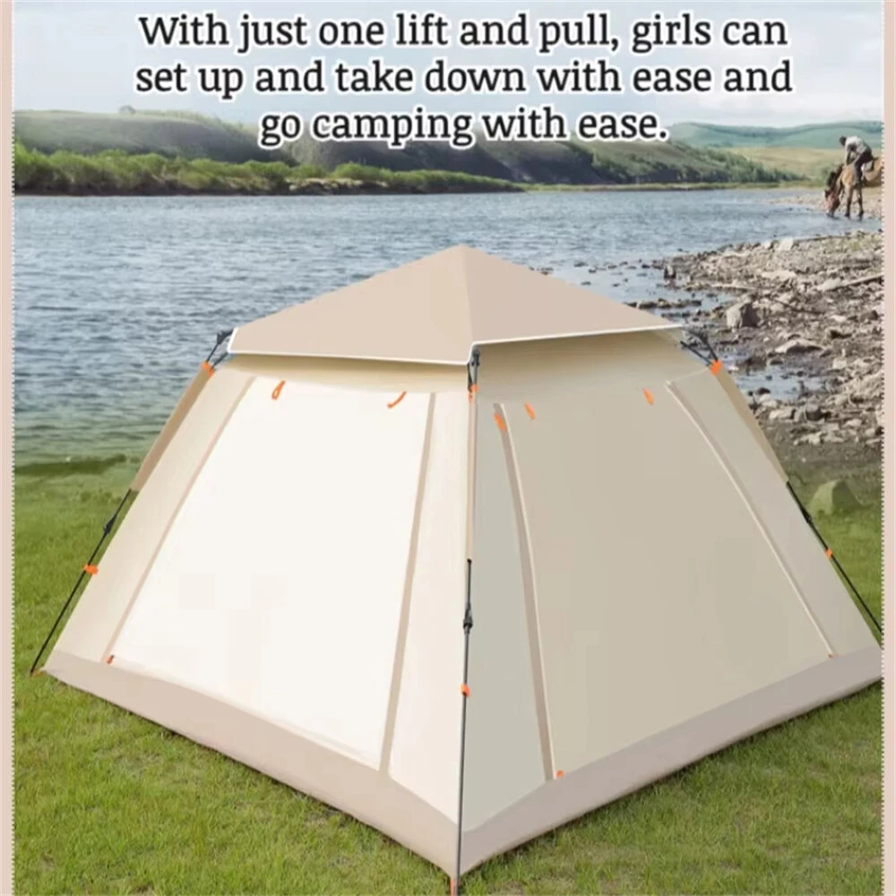 Xmund 3-4 Person Portable Fully Automatic Quick Opening Tent Outdoor Camping Thickening Foldable Tent Beach Park Folding Oxford Waterproof Tent — view 7