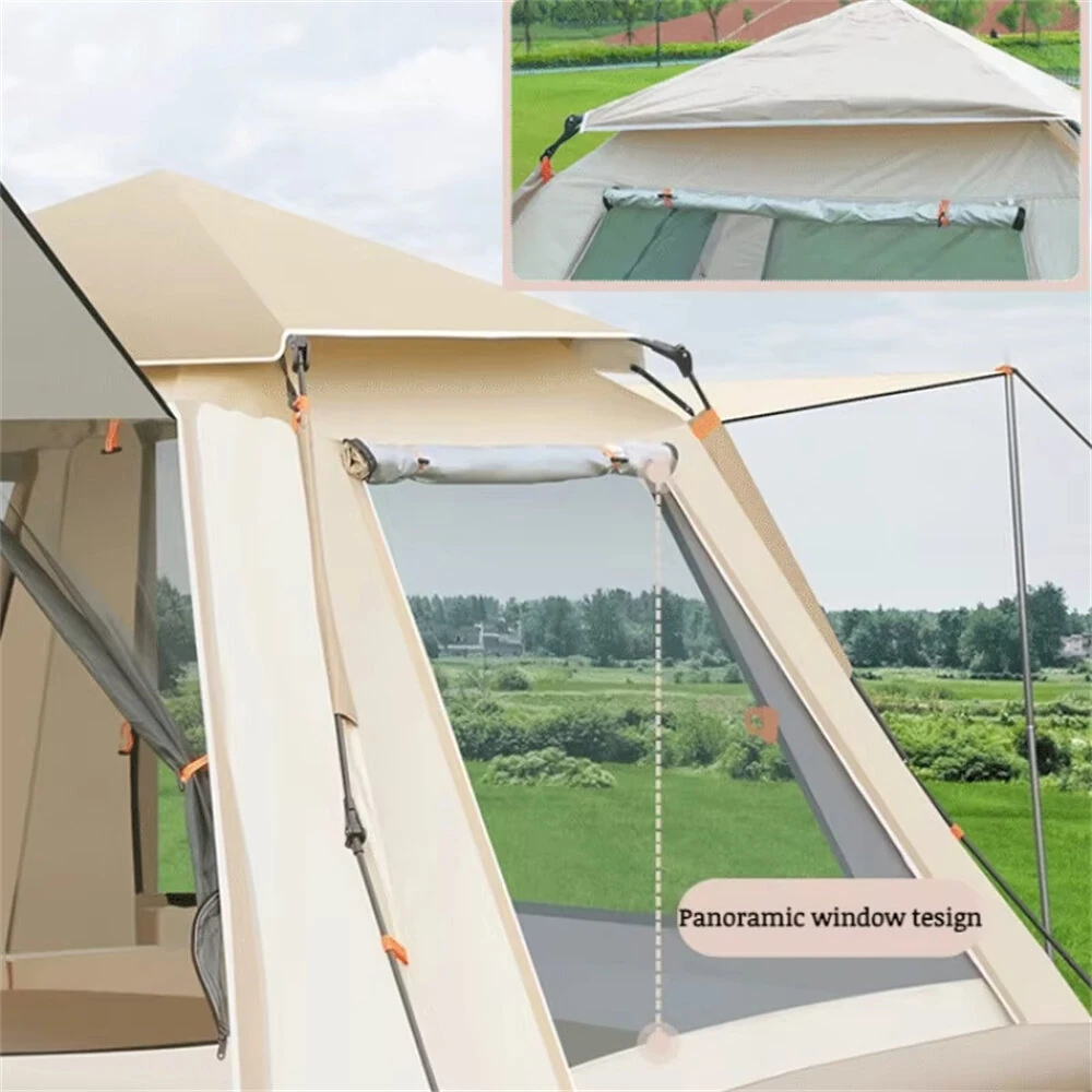 Xmund 3-4 Person Portable Fully Automatic Quick Opening Tent Outdoor Camping Thickening Foldable Tent Beach Park Folding Oxford Waterproof Tent — view 8