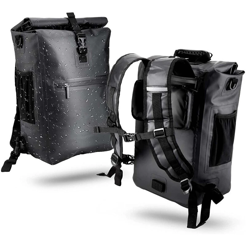 Xmund 3-in-1 Waterproof Bicycle Pannier Backpack 23L IPX6 Roll Top Convertible Laptop Bag — view 2