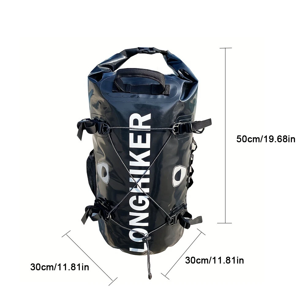 Xmund 30L IPX7 Waterproof Backpack Dry Bag Roll Top Floating for Kayaking Hiking Fishing Paddleboarding Motorcycle Travel Sports Gear — view 5