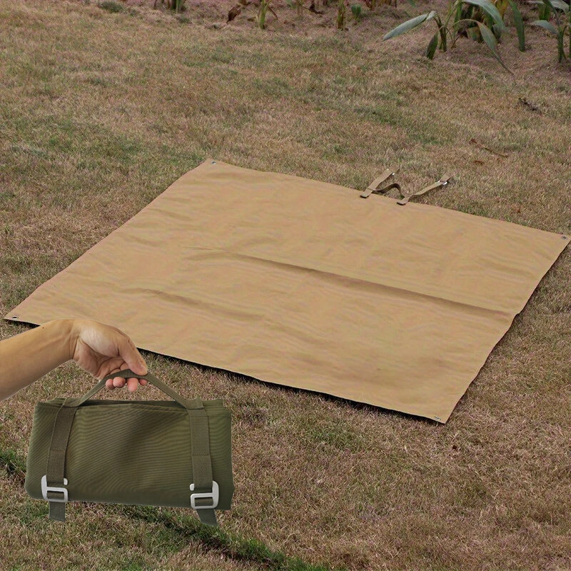 Xmund 600D Waterproof Picnic Blanket 145x200cm Large Camping Tarp Mat for 3-4 Person Caramel Army Green Khaki Outdoor Travel Beach Essentials — image 1