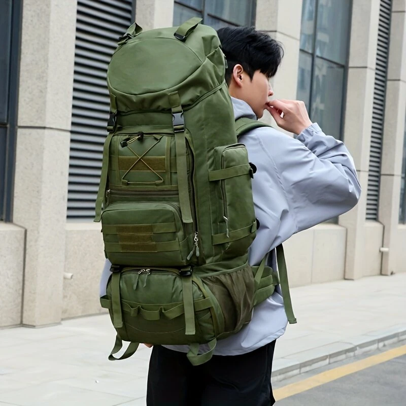 Xmund 90L Large-capacity Mountaineering Backpack 38x25x85 cm Heavy Duty Lightweight for Men Women Outdoor Sport Sturdy Wear-Resistant Travel Backpack Camping Gear — image 1