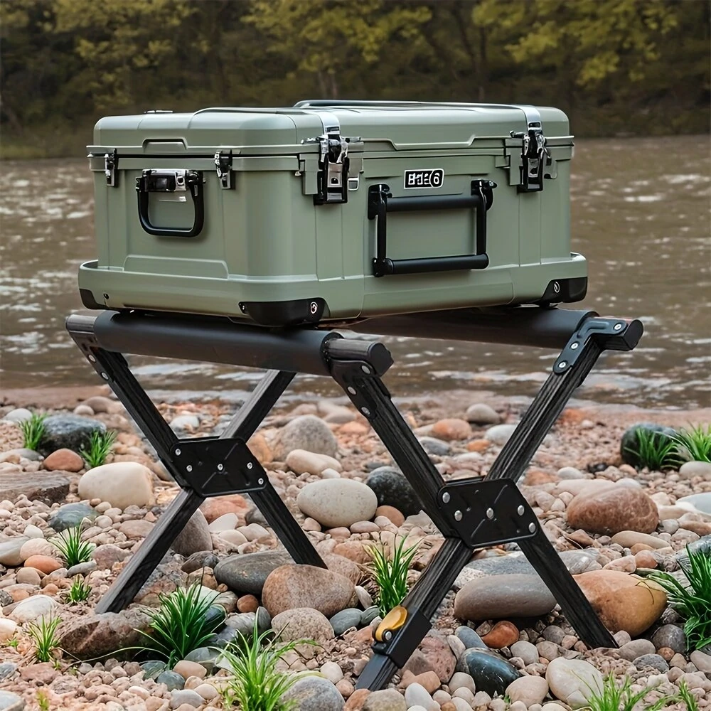 Xmund Aluminum Alloy Folding Stand Frame Adjustable Portable Outdoor Camping Stand for BBQ Fishing Luggage — view 5