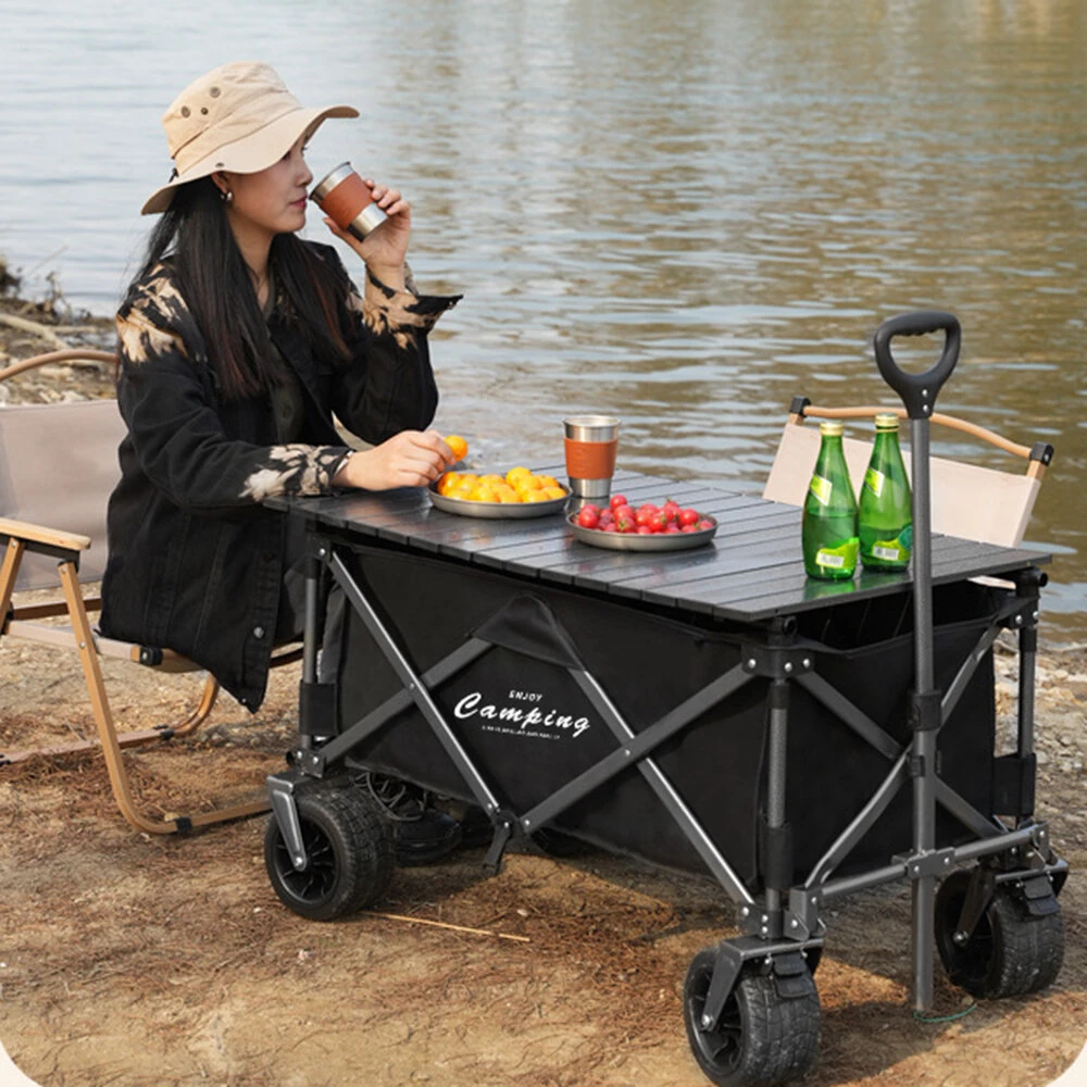 Xmund Big Tank Wheels Beach Wagon Sand with 360 Degree Rotation Dual Brake Wheel Large Capacity Foldable Cart Garden Outdoor Picnic — view 5