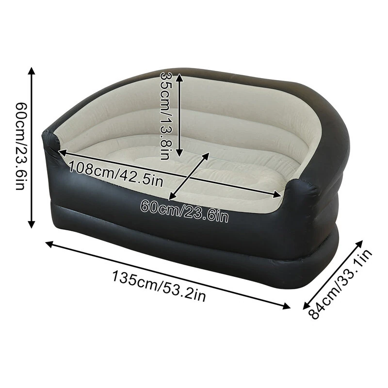 Xmund Double People Inflatable Couch Outdoor Air Sofa Blow Up Couches Lazy Sofa for Camping — view 5