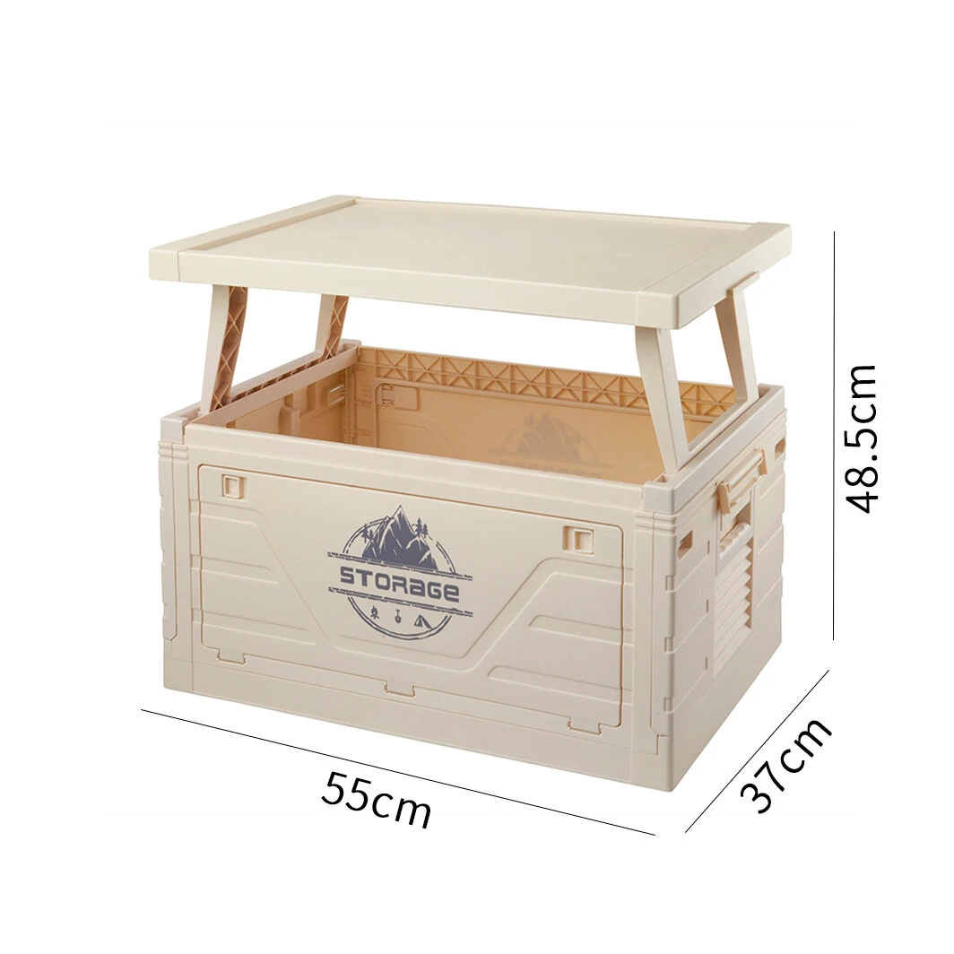 Xmund Outdoor Camping Folding Large Size Storage Box with Table Car Storage Travel Storage Bag Camping Equipment Tableware Organizing Box — view 6