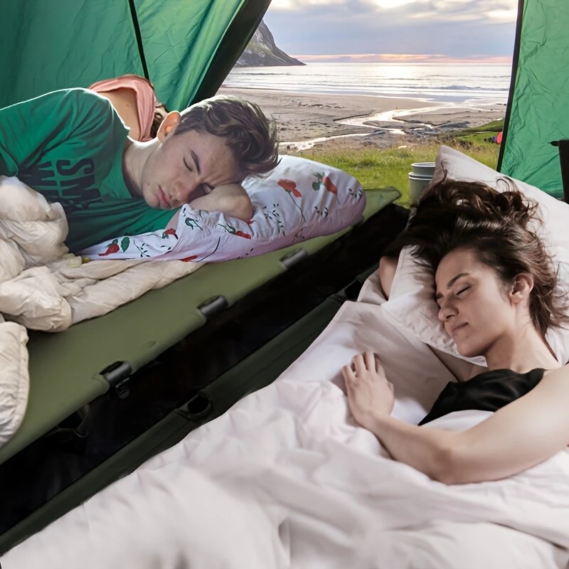 Xmund Outdoor Folding Bed, Portable Tent Bed, Designed with Side Pockets for Small Items, Outdoor Hiking Backpacking Travel Survival Gear For Adults — view 6