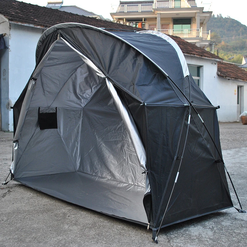 Xmund Single Soldier Tent Outdoor Camping Cycling Simple Tent Storage Room Tent 1person Carport Anti-tear 210D Oxford Silver Coated Portable Waterproof — view 8