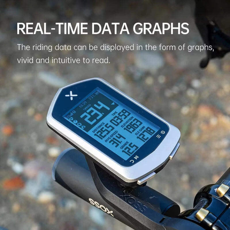 XOSS NAV Plus Bike Computer 2.4 Inch Wireless Cycling Speedometer GPS Navigation Map Waterproof Bluetooth ANT+ IPX7 Waterproof Cadence Speed — view 6