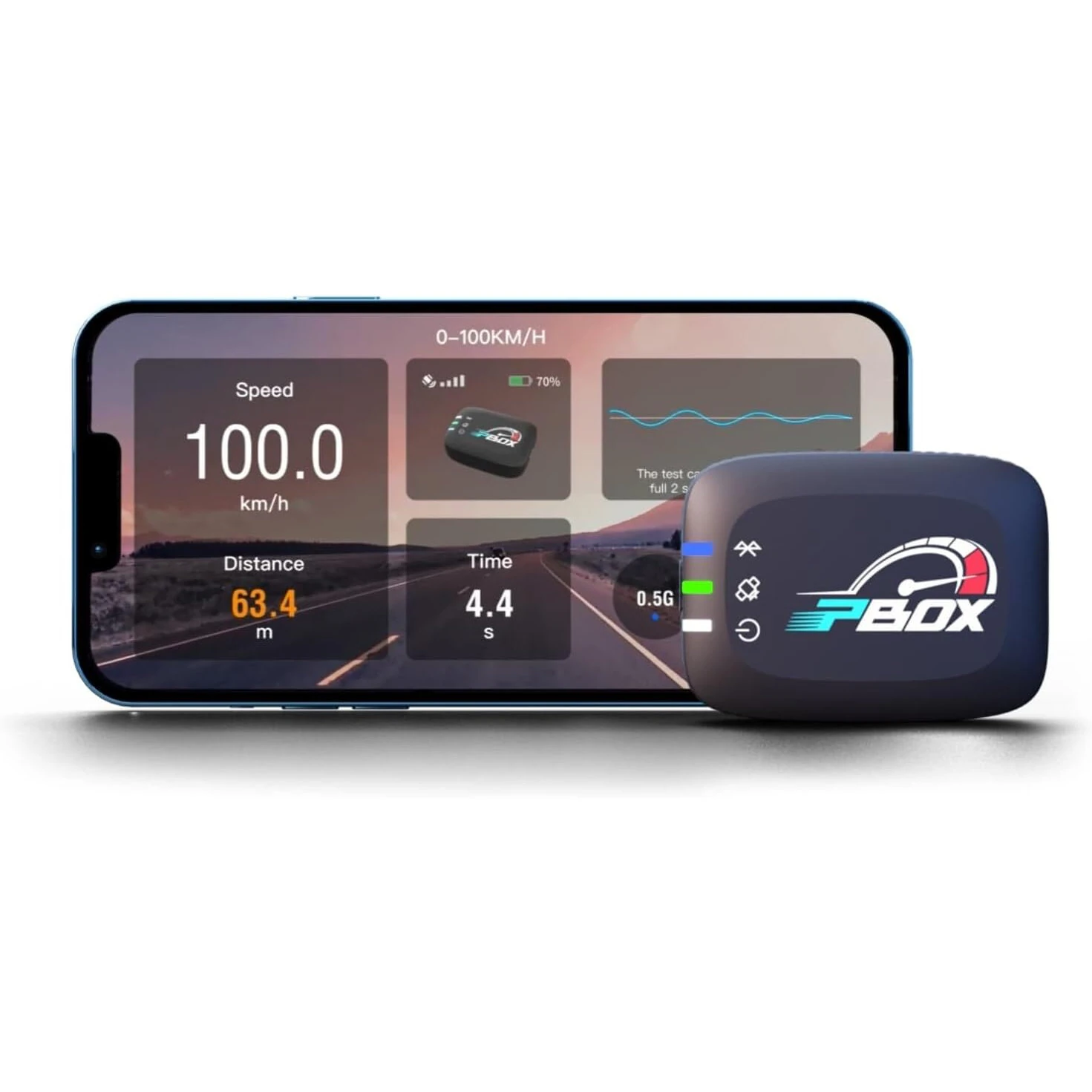Xparkle PBOX Mini GPS Based Performance Meter Box Vehicle Performance Analyzer with Acceleration Analysis Braking Distance Real-Time Video — image 1