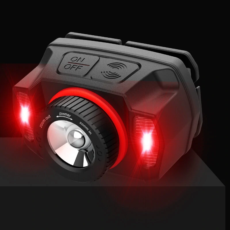 XPG+LED Strong Headlamp LED Head Light Built-In Battery Usb Charging New Wave Sensing Zoom Strong Head Light — view 3