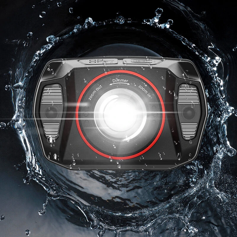 XPG+LED Strong Headlamp LED Head Light Built-In Battery Usb Charging New Wave Sensing Zoom Strong Head Light — view 6