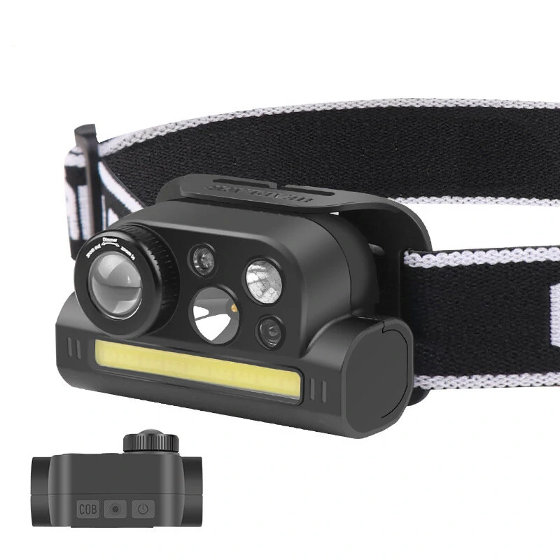 XPG+COB Head Lamp 4 Levels Ipx4 Waterproof Multi-functional Zoomable Type-c Charging Headlight Flashlight Head Torch — view 3