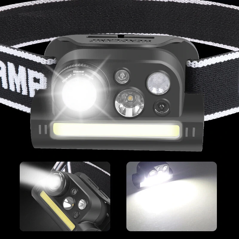 XPG+COB Head Lamp 4 Levels Ipx4 Waterproof Multi-functional Zoomable Type-c Charging Headlight Flashlight Head Torch — view 6