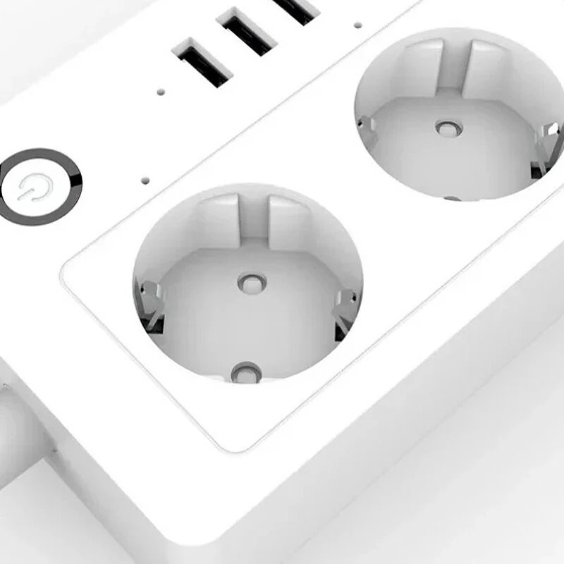 XS-A26 16A Smart WiFi Power Strip with 4 EU Outlets Plug and 4 USB Charging Port Timing Function App Voice Control Work with Alexa Google Home Assistant — view 4