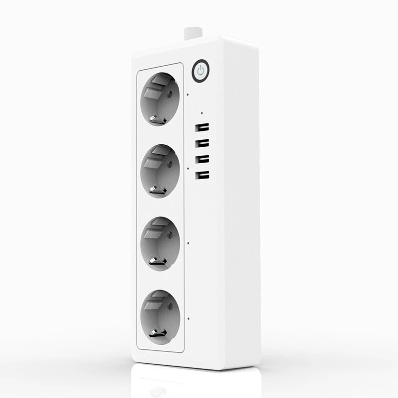 XS-A26 16A Smart WiFi Power Strip with 4 EU Outlets Plug and 4 USB Charging Port Timing Function App Voice Control Work with Alexa Google Home Assistant — view 5