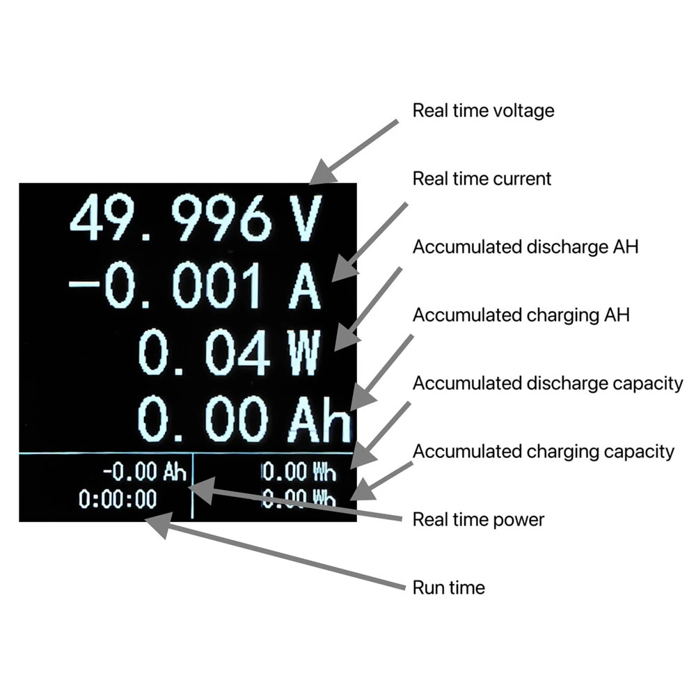 XT60 8-150V Power Meter 1.5 Inch LCD Dual Directional Monitoring High Precision Real-Time Voltage Current Measurement — view 3