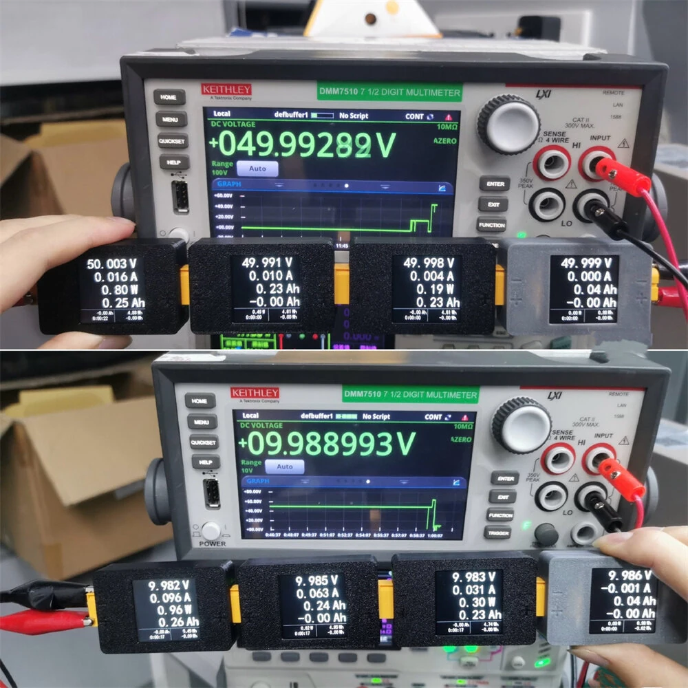 XT60 8-150V Power Meter 1.5 Inch LCD Dual Directional Monitoring High Precision Real-Time Voltage Current Measurement — view 5
