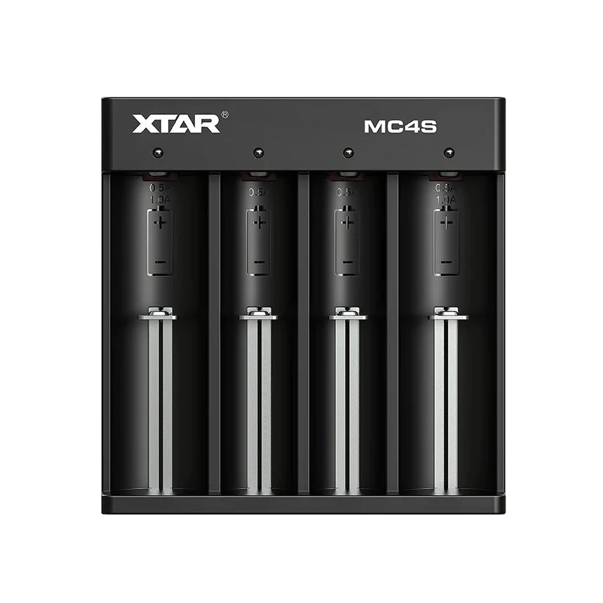XTAR MC4S USB Type-C Input Li-ion & Ni-MH Battery AAA AA Charger 4-slot Battery Charger for 3.6V 3.7V Flashlight's 18650 26650 1.2V Ni-MH Ni-CD Household Batteries — XTAR