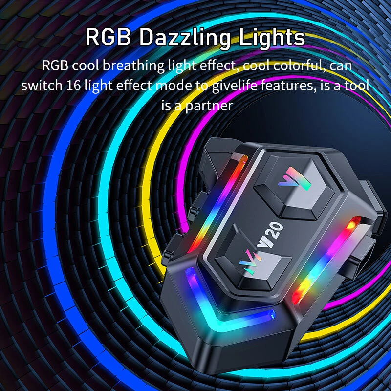 Y20 Motorcycle Helmet Bluetooth Headset 5.3 Bluetooth Headset IPX6 Waterproof with RGB Colorful Lights Split Installation Connect to AI Voice Assistant — view 6