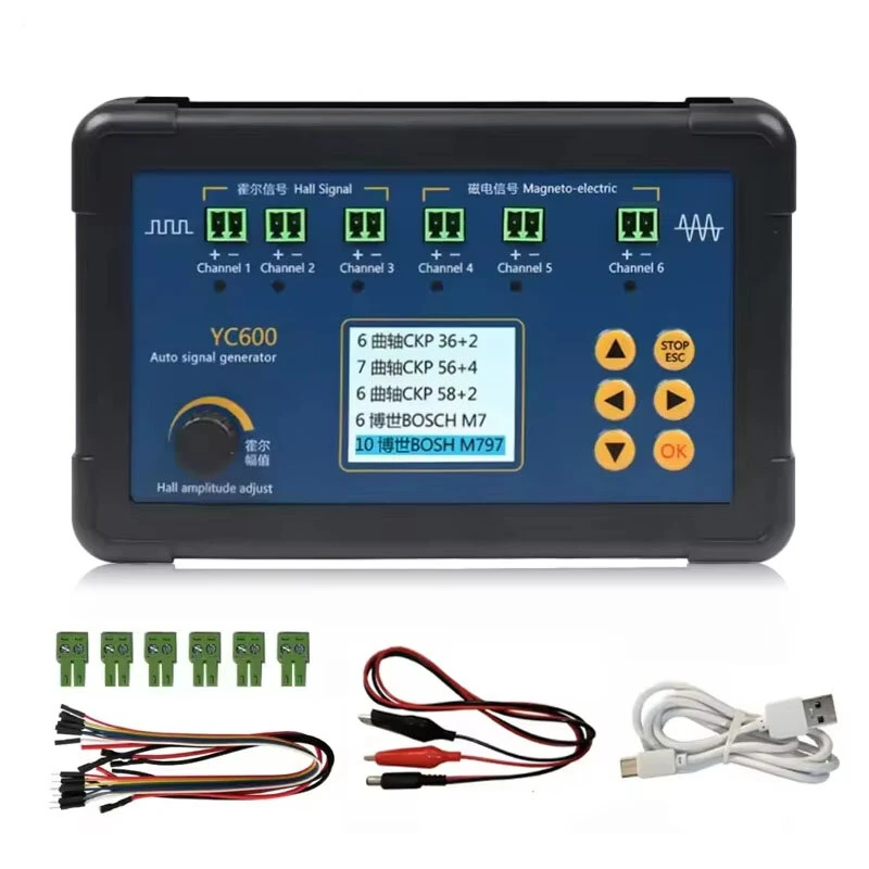 YC600 Six Channel Auto Signal Generator Crankshaft Camshaft CKP CMP Simulator ECU Computer Maintenance Tester