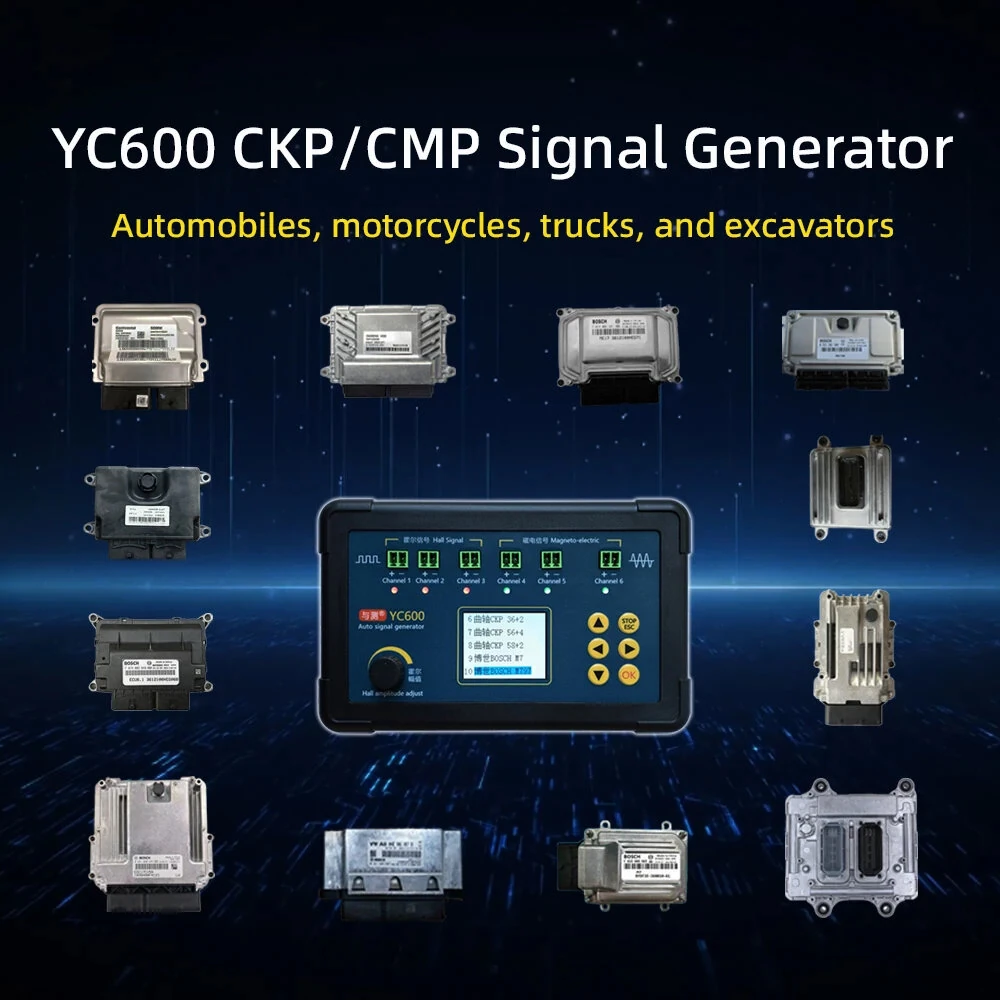 YC600 Six Channel Auto Signal Generator Crankshaft Camshaft CKP CMP Simulator ECU Computer Maintenance Tester — view 3