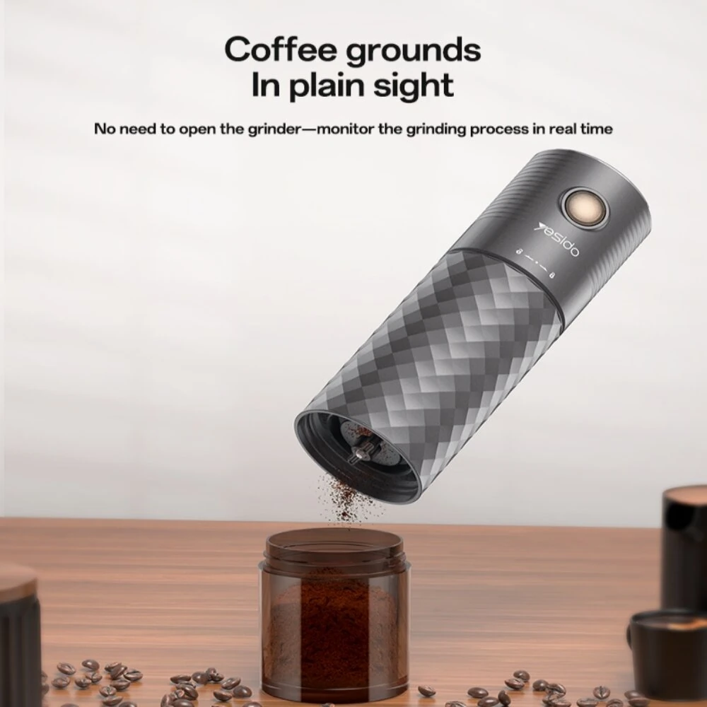 Yesido EC29 25W Electric Coffee Grinder 14500rpm Speeds USB Charging 1200mAh Battery Low Noise Portable Espresso Maker for Coffee Drinks — view 5