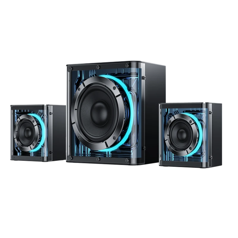 Yesido YSW41 Powerful Bluetooth Speaker 2.1 Channel Surround Subwoofer Hi-Fi Acoustic Titanium Diaphragm RGB Lighting TF Card AUX USB Playback Home Theater Gaming Speaker — view 4