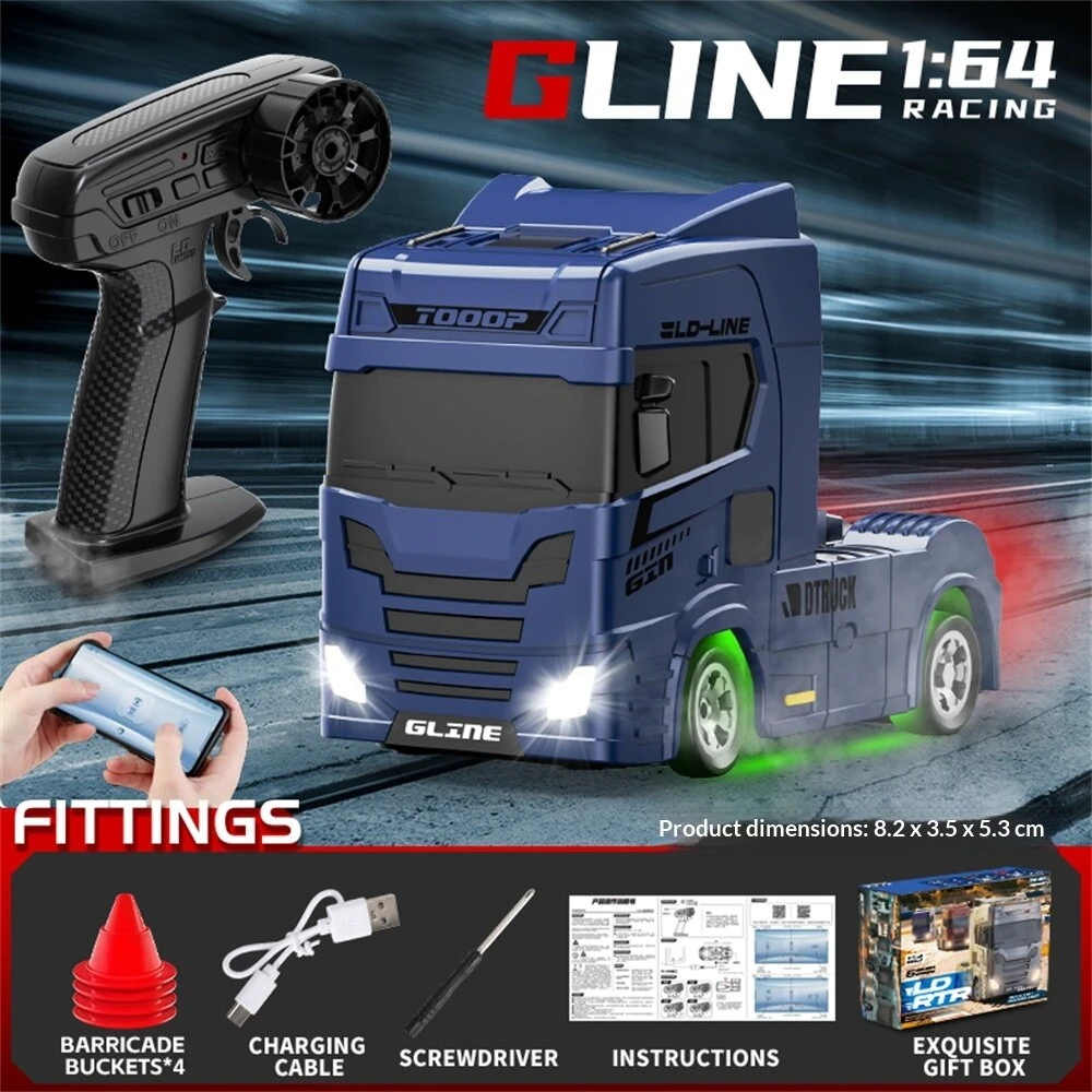 YF 3605 RTR 1/64 2.4G 4WD Mini Drift RC Car Truck Tractor Support App Remote Controlled LED Light Two Speed Full Proportional Engineering Vehicle Desktop Toys Model Collection Gift For Boys — view 10