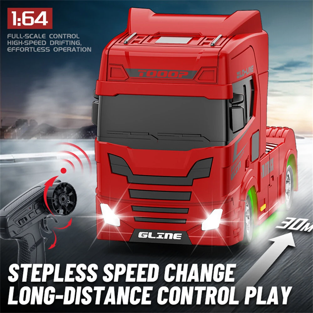 YF 3605 RTR 1/64 2.4G 4WD Mini Drift RC Car Truck Tractor Support App Remote Controlled LED Light Two Speed Full Proportional Engineering Vehicle Desktop Toys Model Collection Gift For Boys — view 2