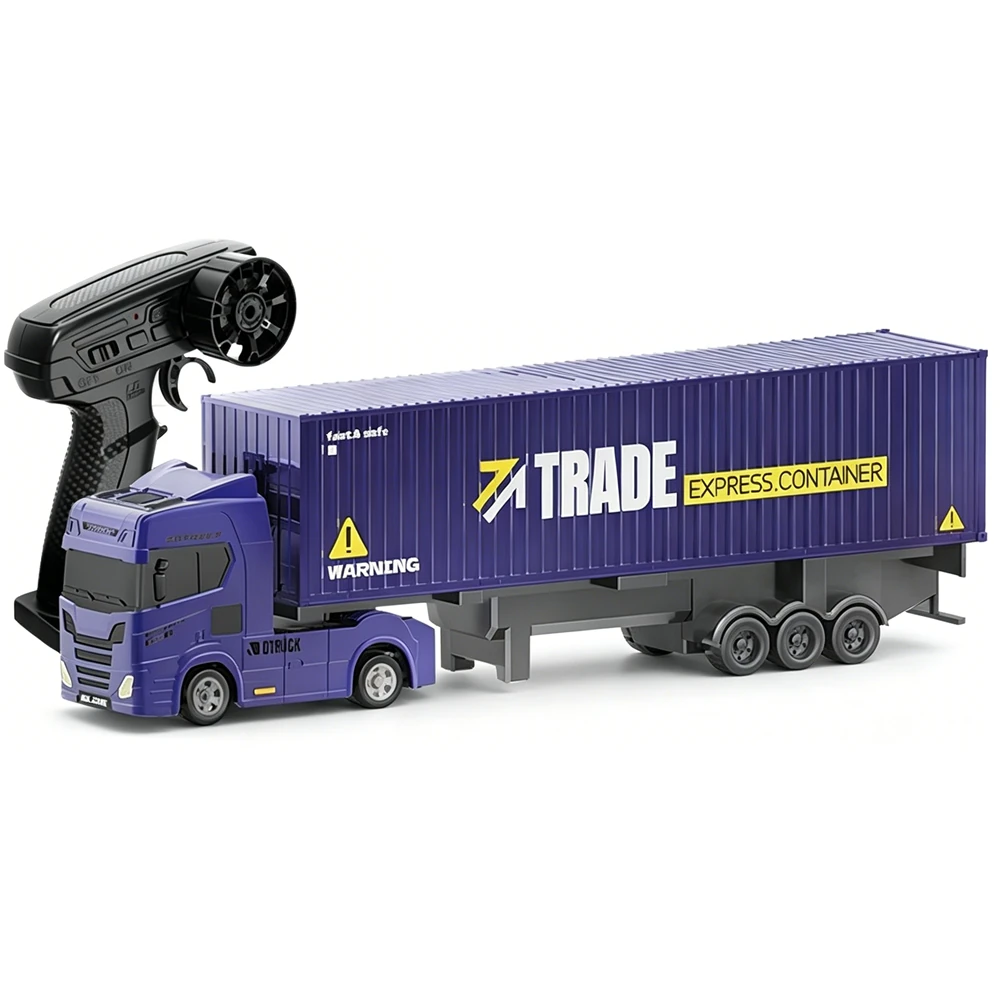 YF 3606 RTR 1/64 2.4G 4WD Mini Drift RC Car Truck Tractor Container Truck Support App Remote Controlled LED Light Two Speed Full Proportional Vehicle Desktop Toys Model Collection Gift For Boys — image 1