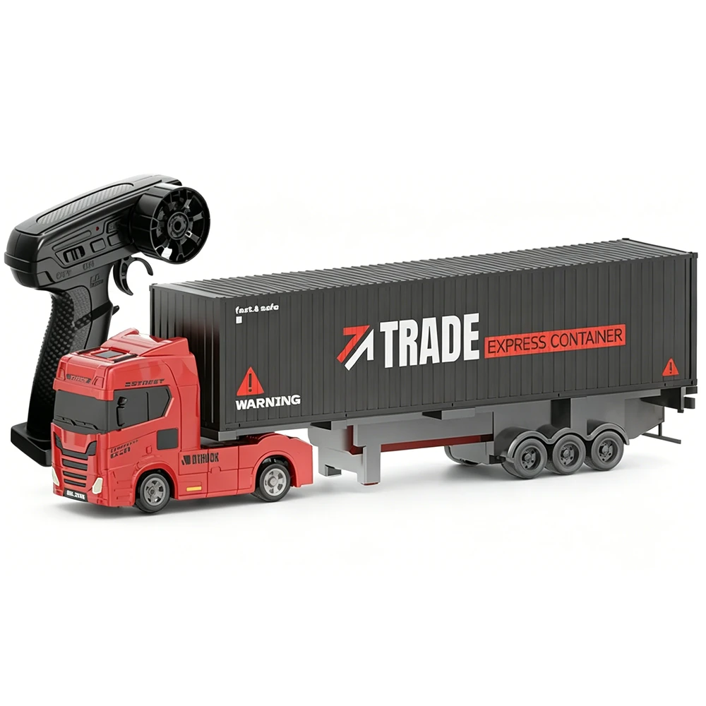 YF 3606 RTR 1/64 2.4G 4WD Mini Drift RC Car Truck Tractor Container Truck Support App Remote Controlled LED Light Two Speed Full Proportional Vehicle Desktop Toys Model Collection Gift For Boys — view 2