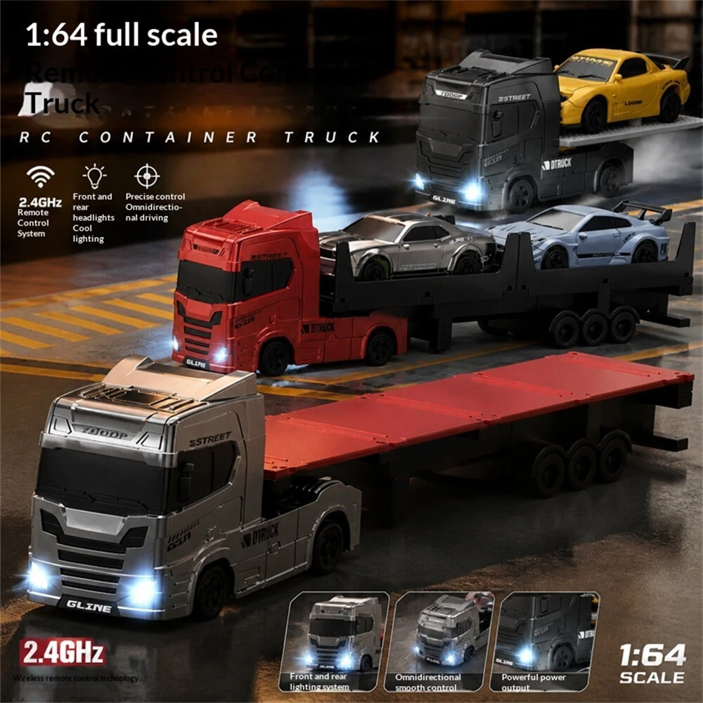 YF 3606 RTR 1/64 2.4G 4WD Mini Drift RC Car Truck Tractor Container Truck Support App Remote Controlled LED Light Two Speed Full Proportional Vehicle Desktop Toys Model Collection Gift For Boys — view 5