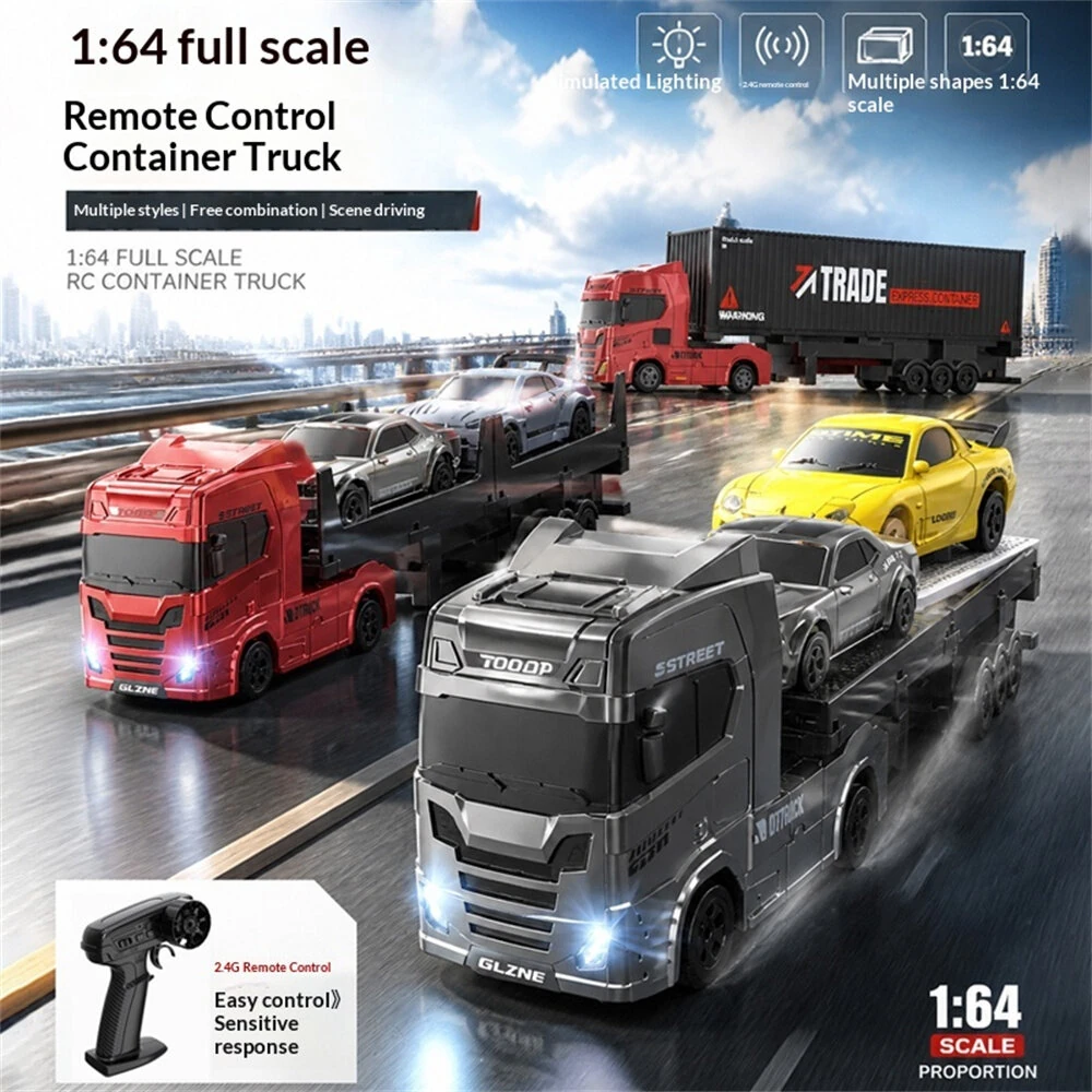 YF 3606 RTR 1/64 2.4G 4WD Mini Drift RC Car Truck Tractor Container Truck Support App Remote Controlled LED Light Two Speed Full Proportional Vehicle Desktop Toys Model Collection Gift For Boys — view 6