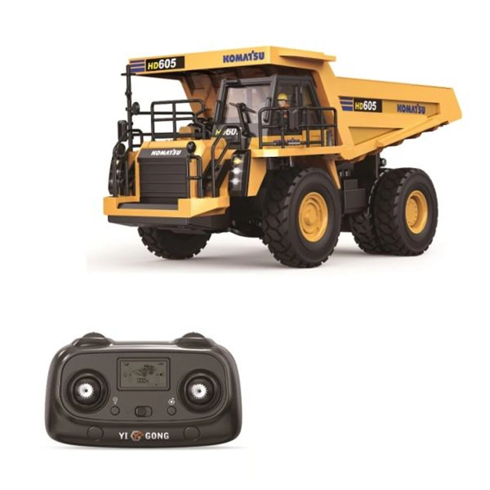YI GONG YG605 RTR 1/50 2.4G RC Car Alloy Screw Dump Truck Simulation Engineering Electric Remote Control Construction LED Light Sound Fully Function Vehicles Models Kids Children Toys — view 6